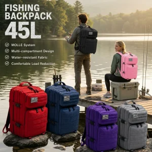 45L Tactical Fishing Tackle Backpack