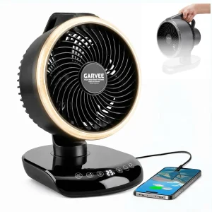 Portable Camping Fan with Rechargeable Battery & remote timer