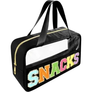 Chenille Letter Clear Makeup Bag Snacks Patch